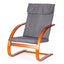 Hintaszék szürke ülőfelülettel és mogyoróbarna fa vázzal - Homelux, TXWQM-31_WALNUT-CHAR