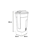 Műanyag kültéri szemetes 110l beige-zöld