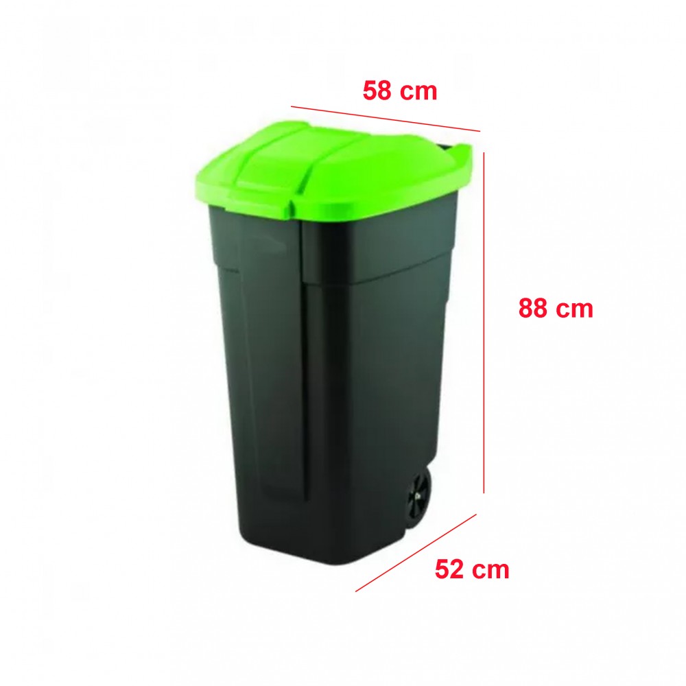 Coș de gunoi pentru colectarea selectivă a deșeurilor, cu roți, 110 L Imagine secundară a produsului