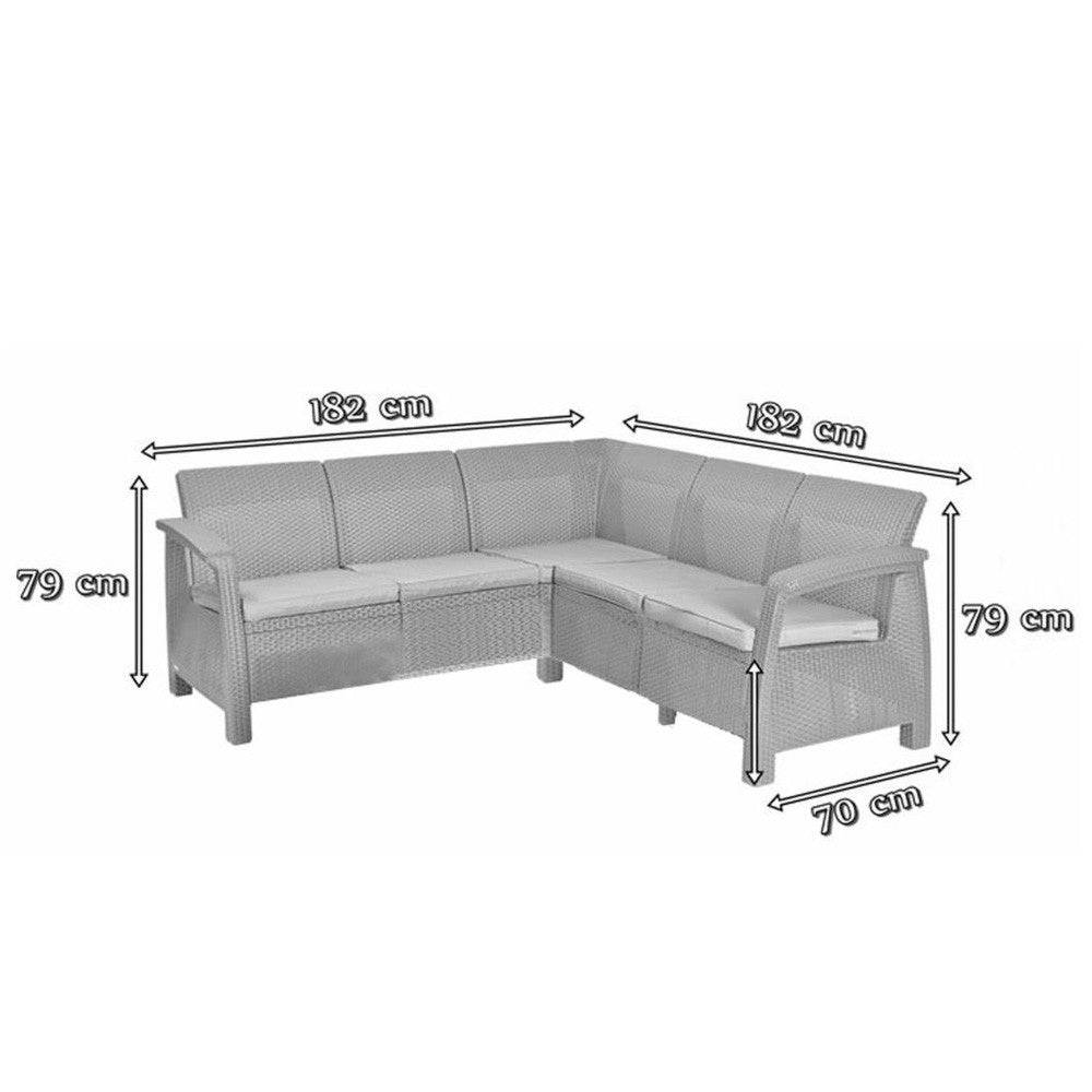 Set de colț de grădină Corfu relax din ratan artificial Imagine secundară a produsului