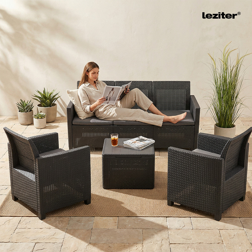 Set mobilier de grădină Claire cu 5 locuri și masă cu perne Imagine secundară a produsului