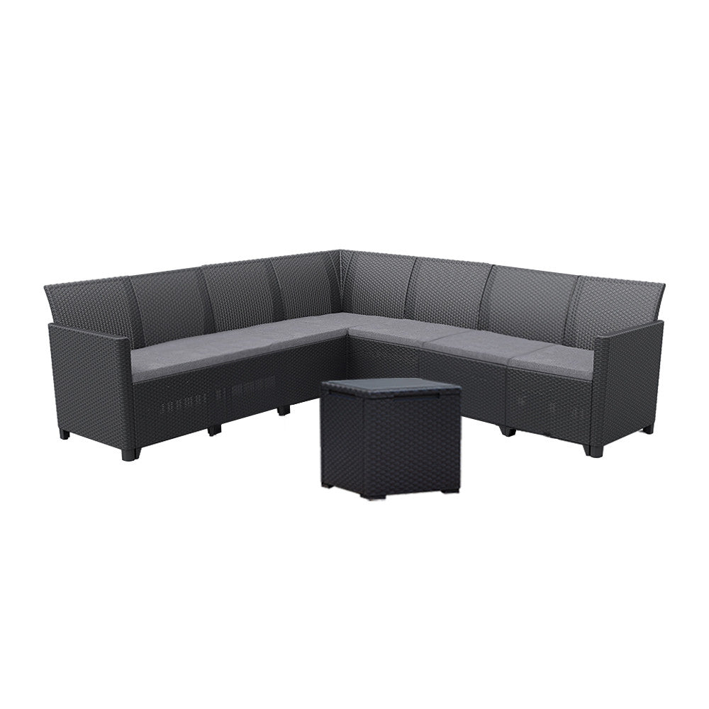 Set de mobilier de grădină Claire IV cu 7 locuri și masă de depozitare Vigo Imagine secundară a produsului