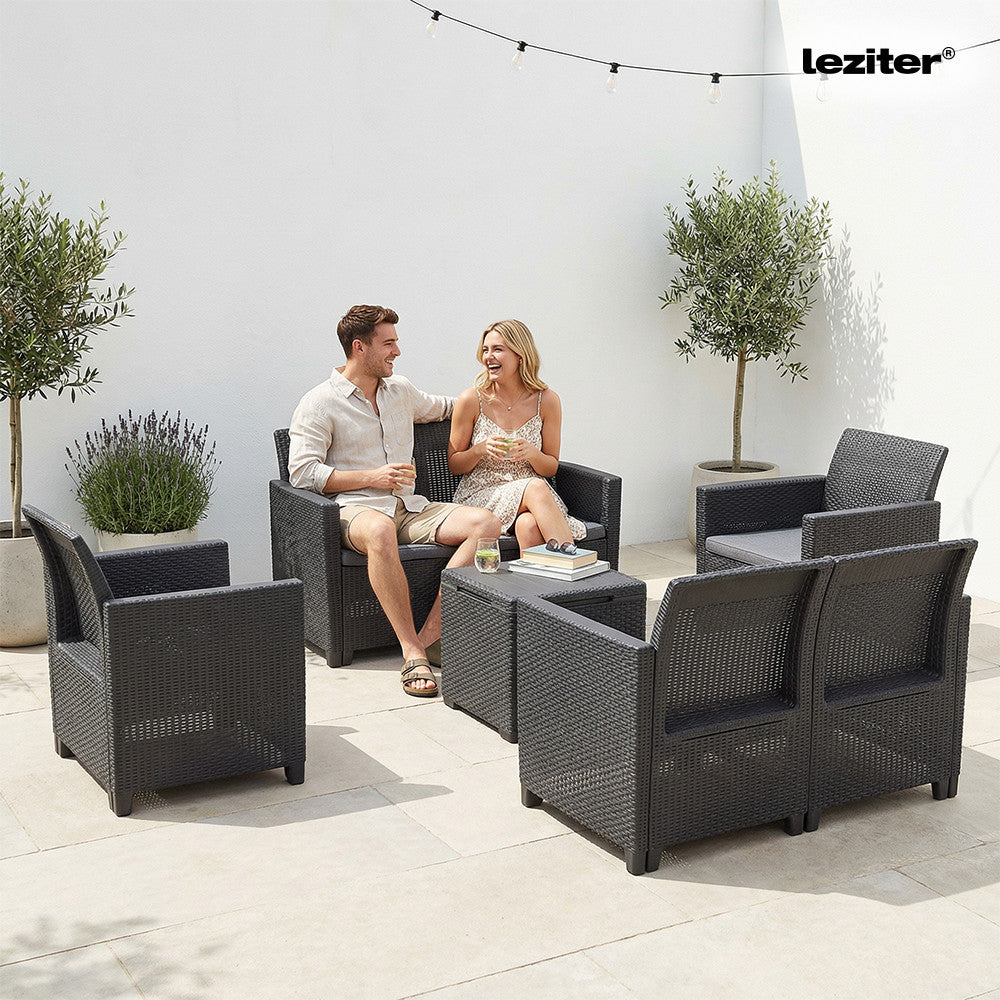 Set de mobilier de grădină Claire IV cu 6 locuri și masă de depozitare Vigo Imagine secundară a produsului