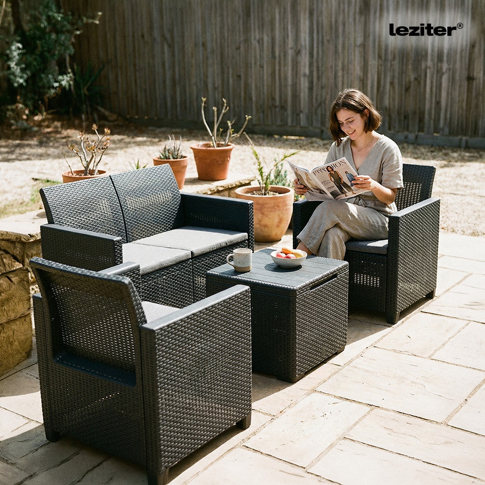 Set de mobilier de grădină Claire IV cu 4 locuri și masă de depozitare Vigo Imagine secundară a produsului