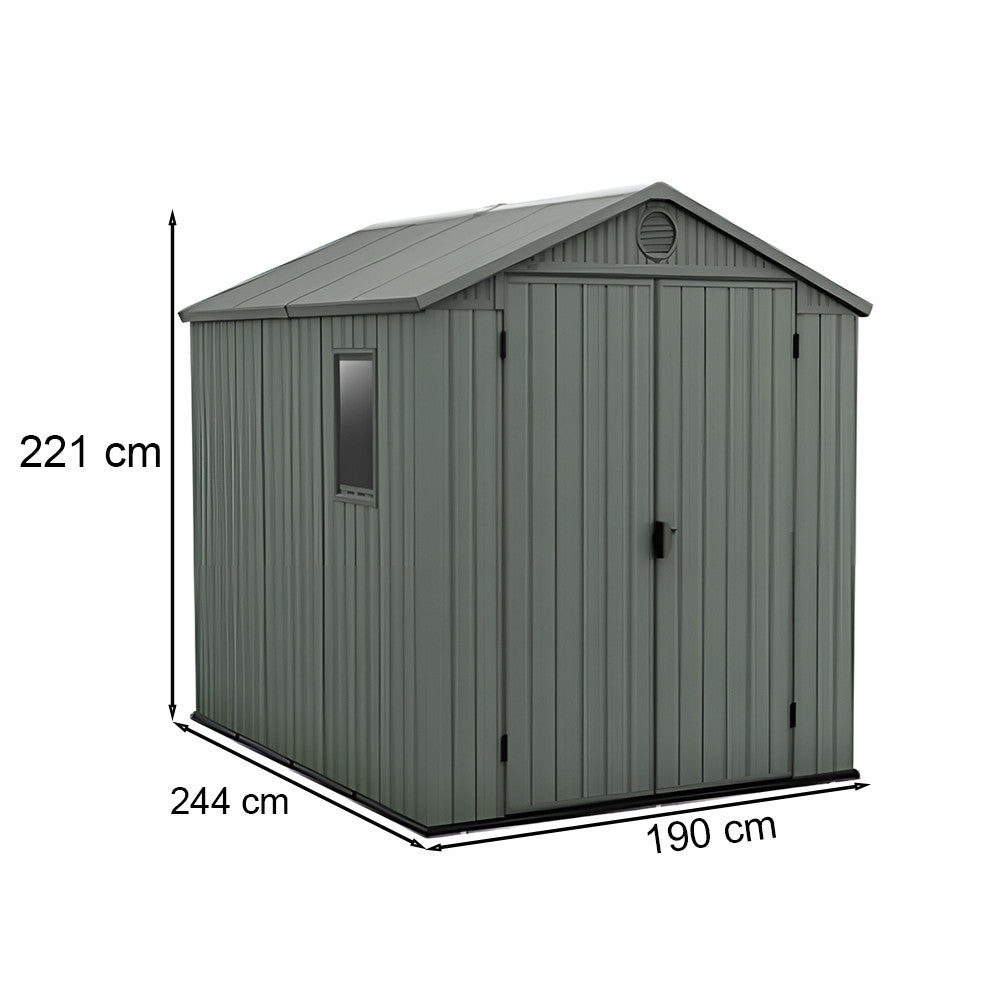 Darwin 6x8 műanyag kerti ház zöld