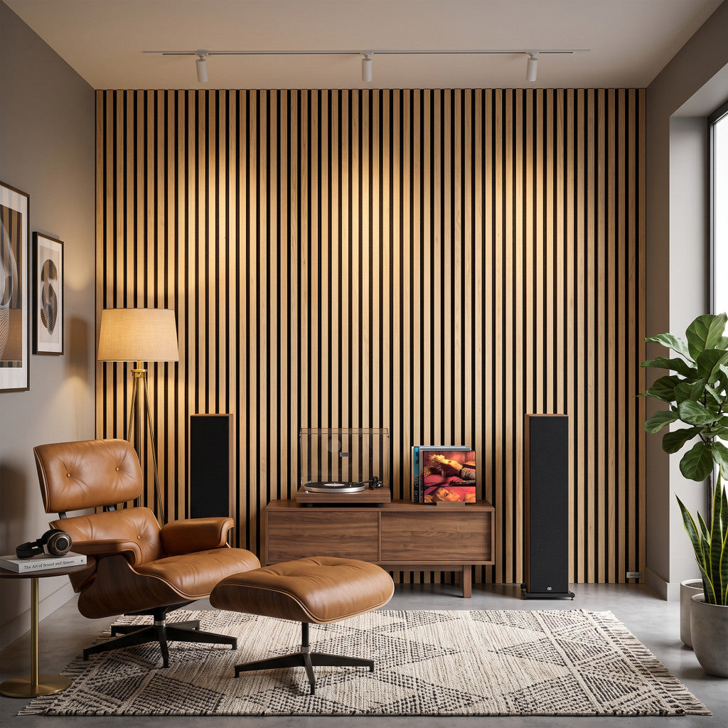 Akusztikus falpanel nappali falán, lemezes kialakítás - Homelux, 260060-Bamboo Sekundární obrázek