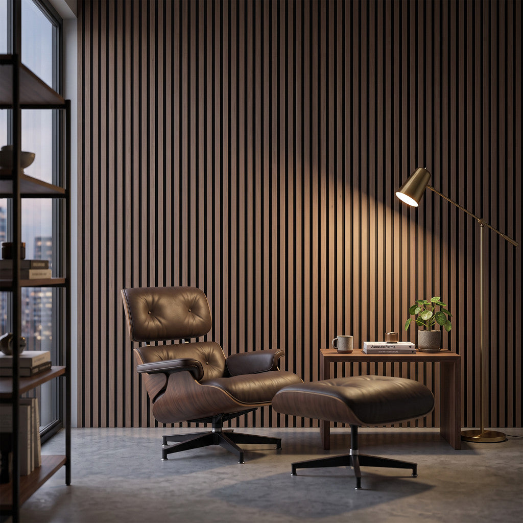 Akusztikus falpanel nappali falán, függőleges lécezéssel - Homelux, 260060-Oiled_oak Másodlagos kép