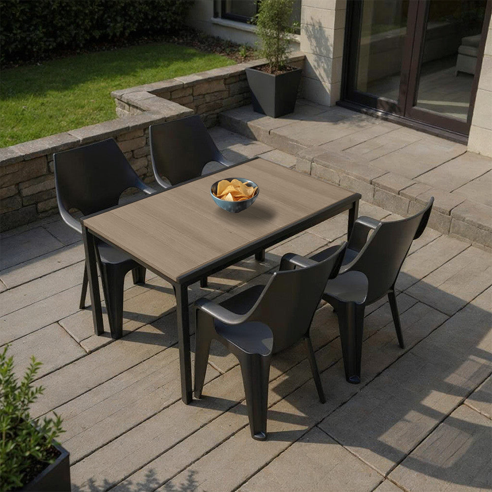Set de mobilier de grădină Parker 4+1, culoare frasin-grafit Imagine secundară a produsului