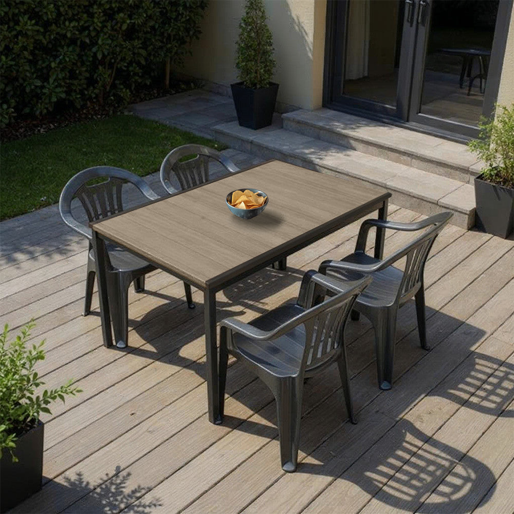 Set de mobilier de grădină Rowen 4+1, frasin-grafit Imagine secundară a produsului