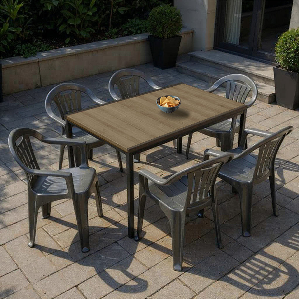 Set de mobilier de grădină Rowen 6+1, frasin-grafit Imagine secundară a produsului