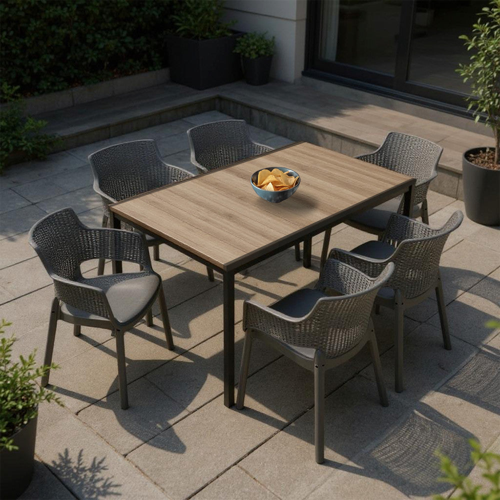 Set de mobilier de grădină Romen 6+1, frasin-grafit Imagine secundară a produsului