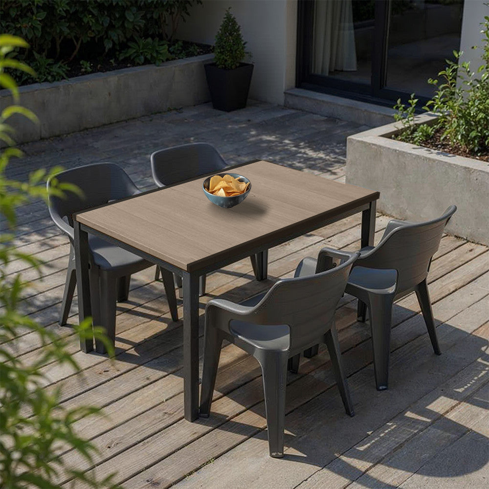 Set de mobilier de grădină Ravello 4+1, frasin negru Imagine secundară a produsului