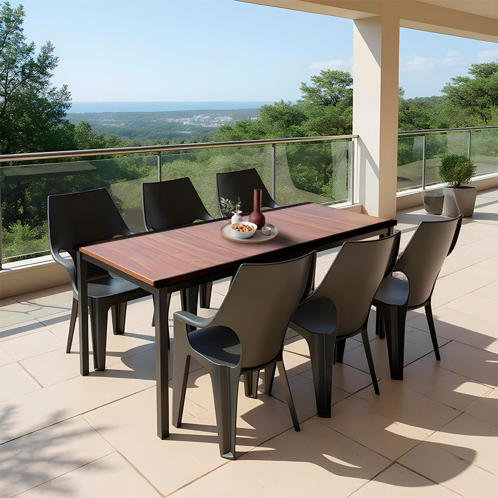 Set de mobilier de grădină Parker Large 6+1, culoare nuc-grafit Imagine secundară a produsului