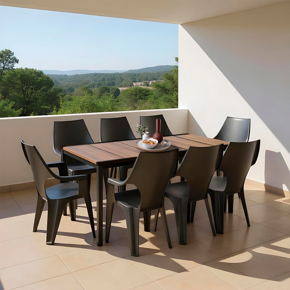 Set de mobilier de grădină Parker Large 8+1, culoare nuc-grafit Imagine secundară a produsului
