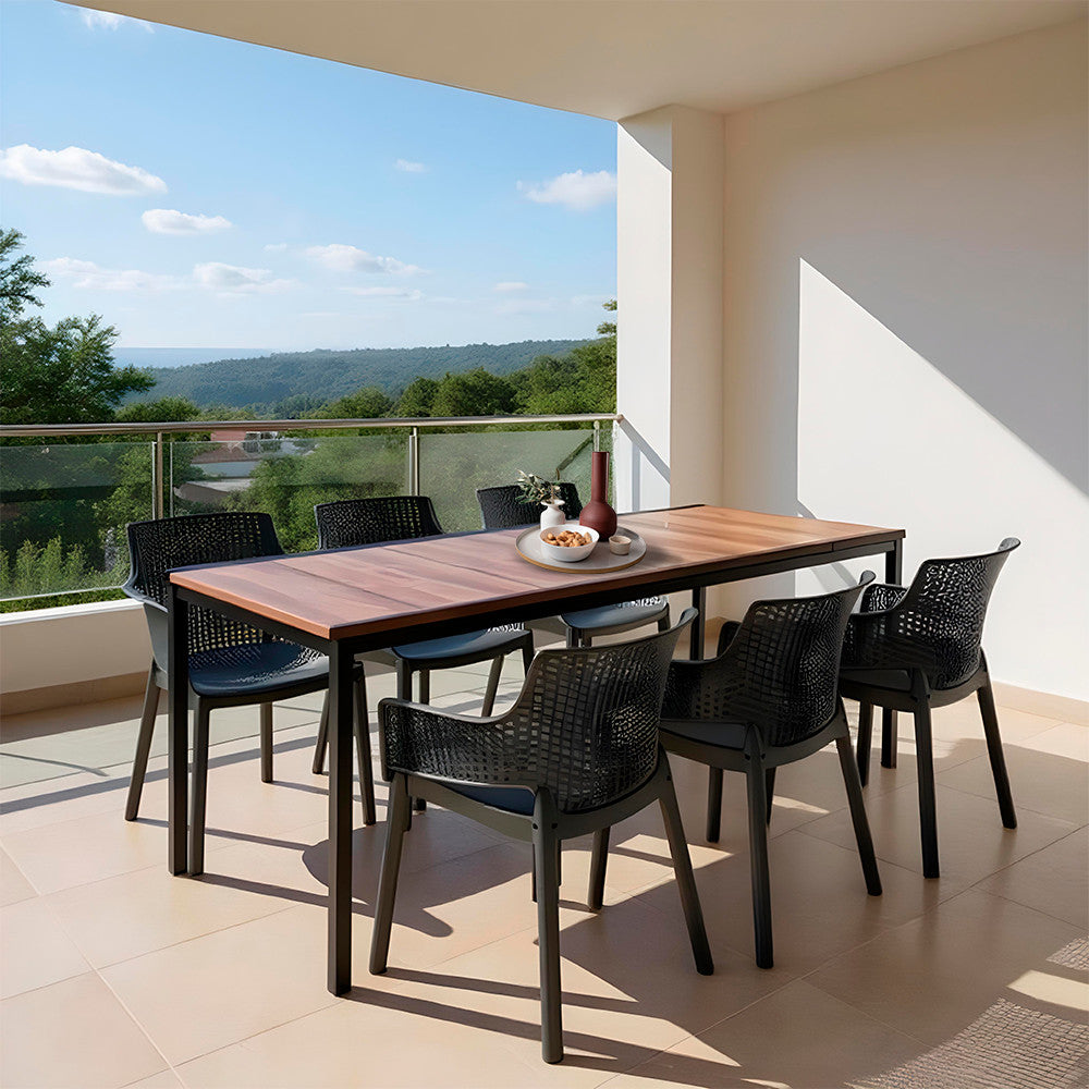 Set de mobilier de grădină Romen Large 6+1, culoare nuc-grafit Imagine secundară a produsului