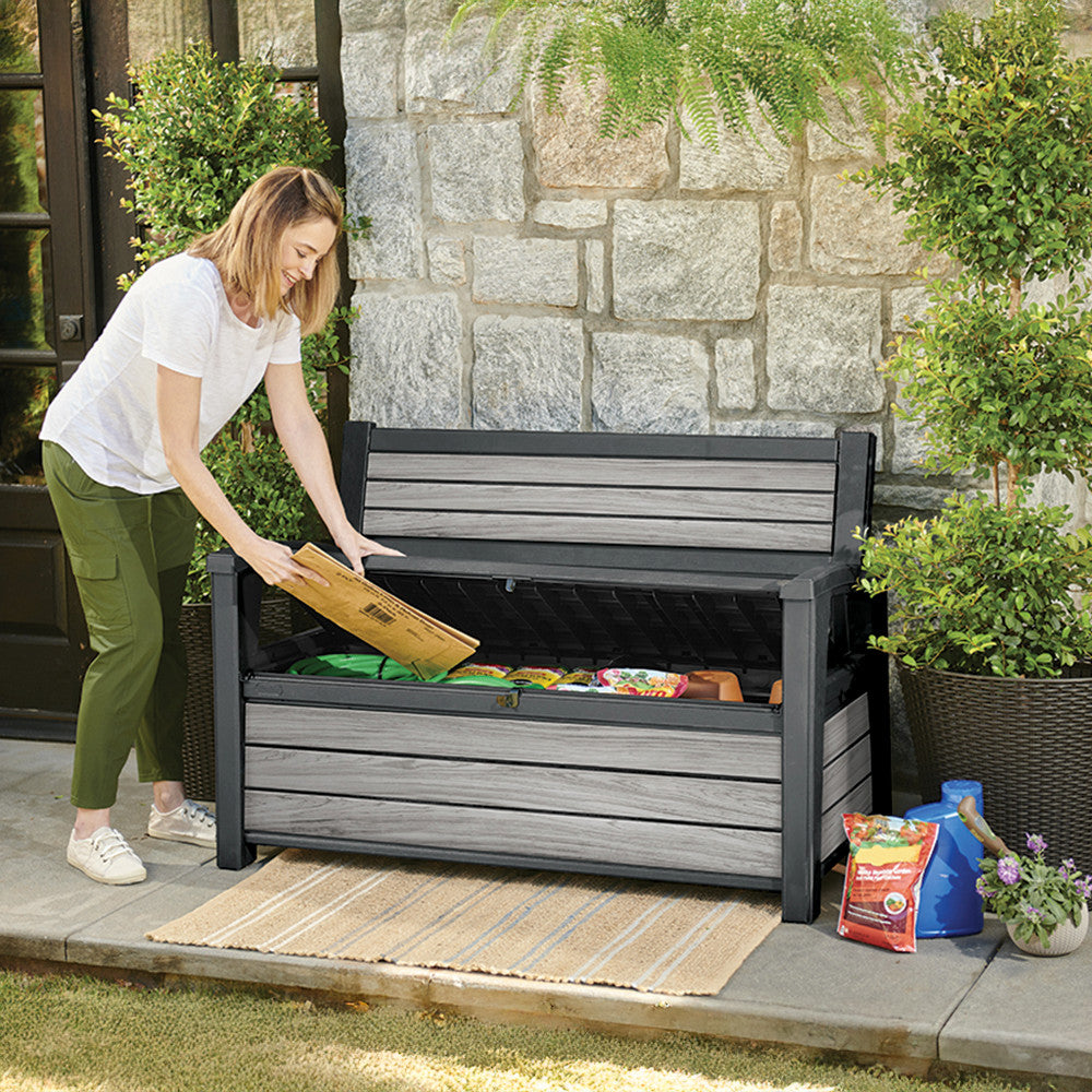 Bancă de grădină/depozitare din plastic Decocoat 227 L Imagine secundară a produsului