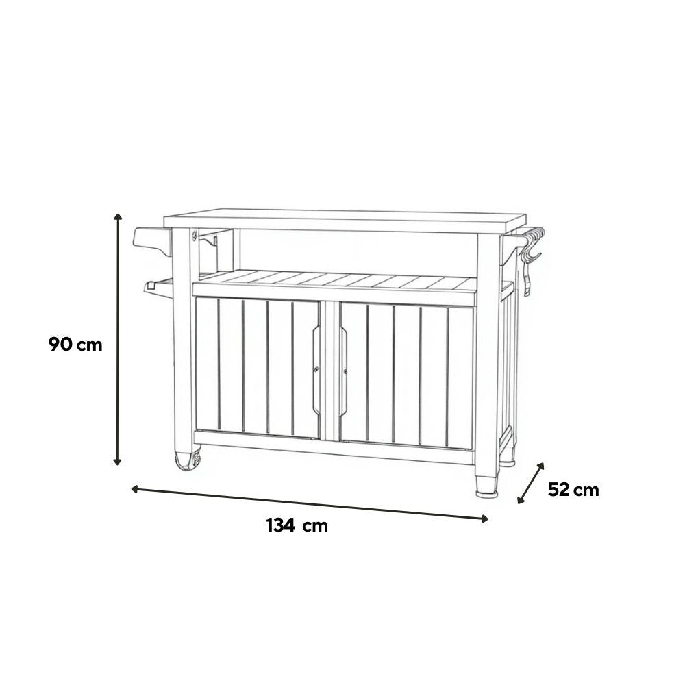 Decocoat unity műanyag xl kerti grill asztal 207l