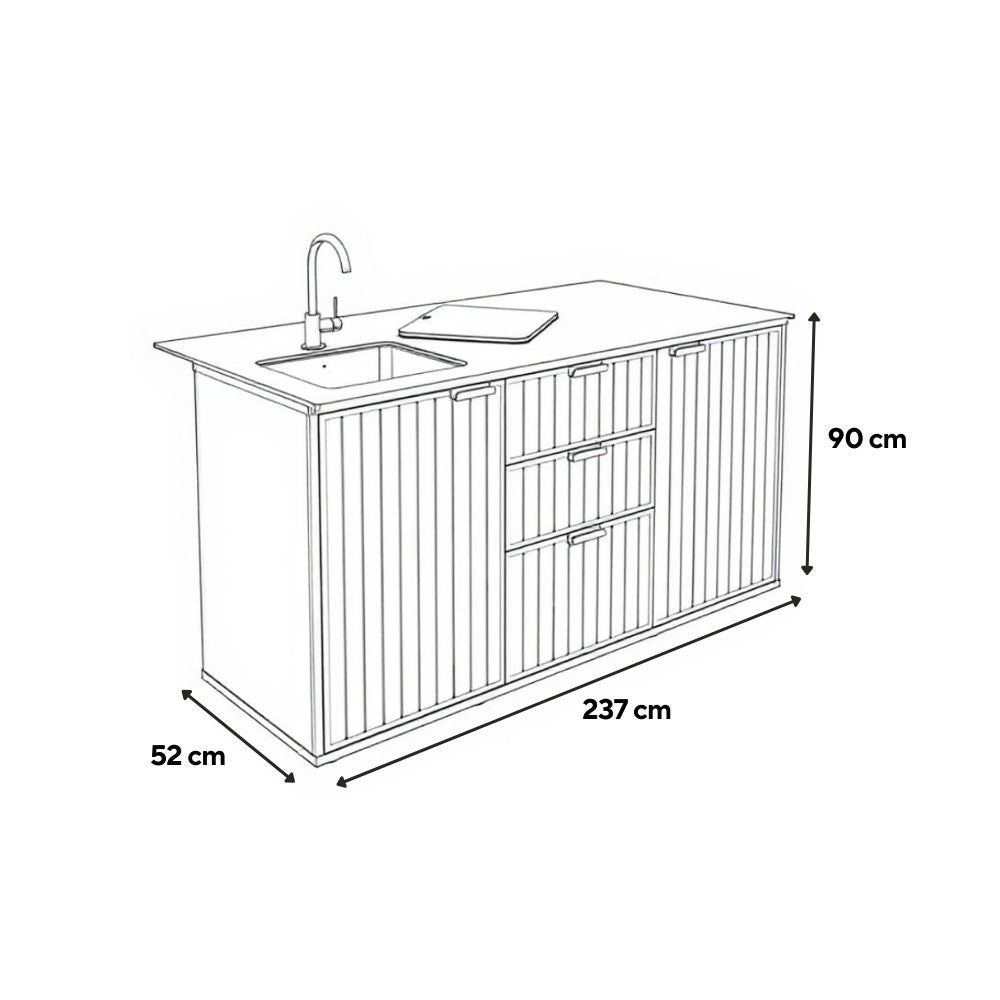 Deco compact kültéri konyha mosogatóval csapteleppel
