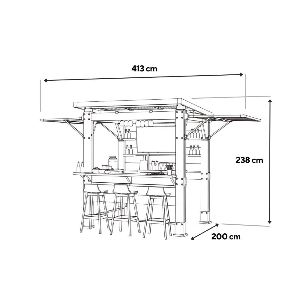 Bar-b-q gazebo műanyag kerti pavilon
