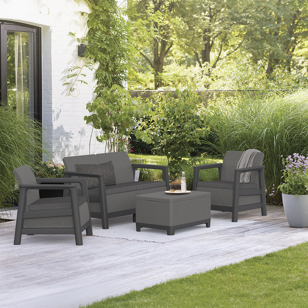 Set de mobilier de grădină Scandi Box linea duo cu masă de depozitare din iută Imagine secundară a produsului