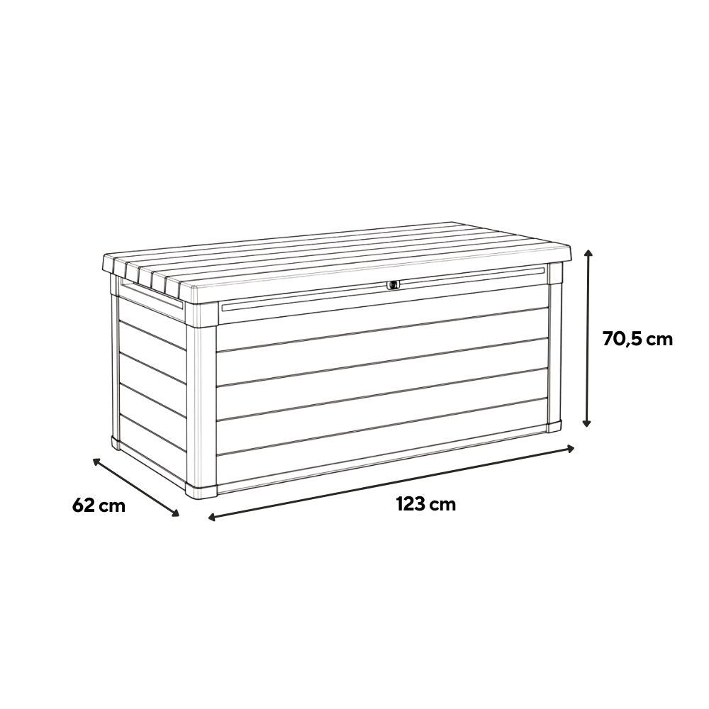 Decocoat műanyag kerti lád 380 l