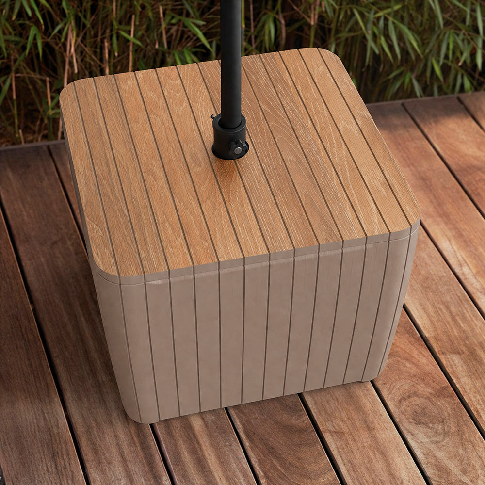 Deco Luzon műrattan napernyőtartós kerti asztal Másodlagos kép
