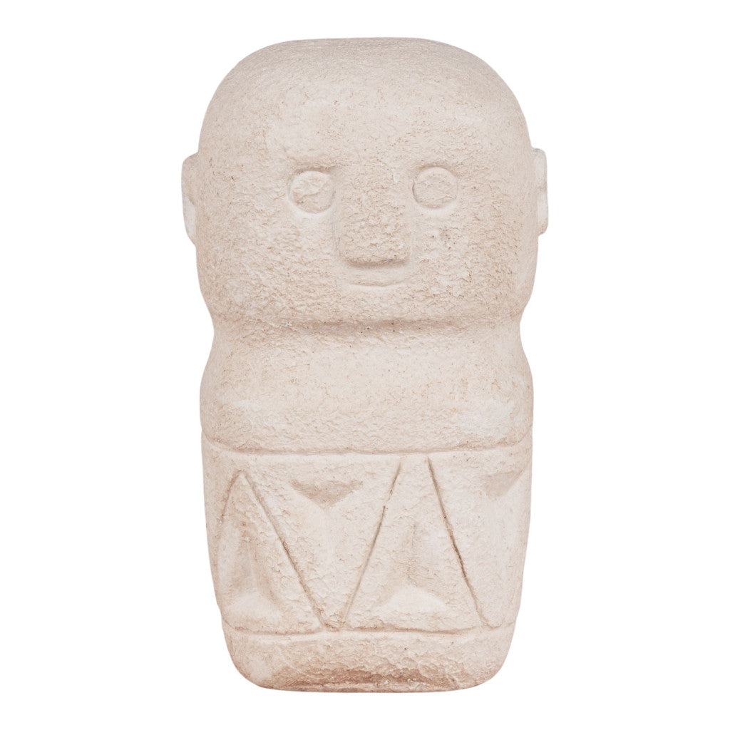 Asztali dekoráció, cement, bézs, 5,5x5,5x10 cm