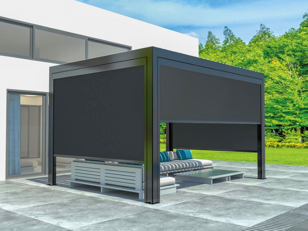 Kerti pergola napellenző használat közben, árnyékolt terasszal - Homelux, 5905610251413