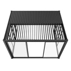 Pergola üveg tolóajtó felülnézete lamellás tetővel - Homelux, 5905610251550