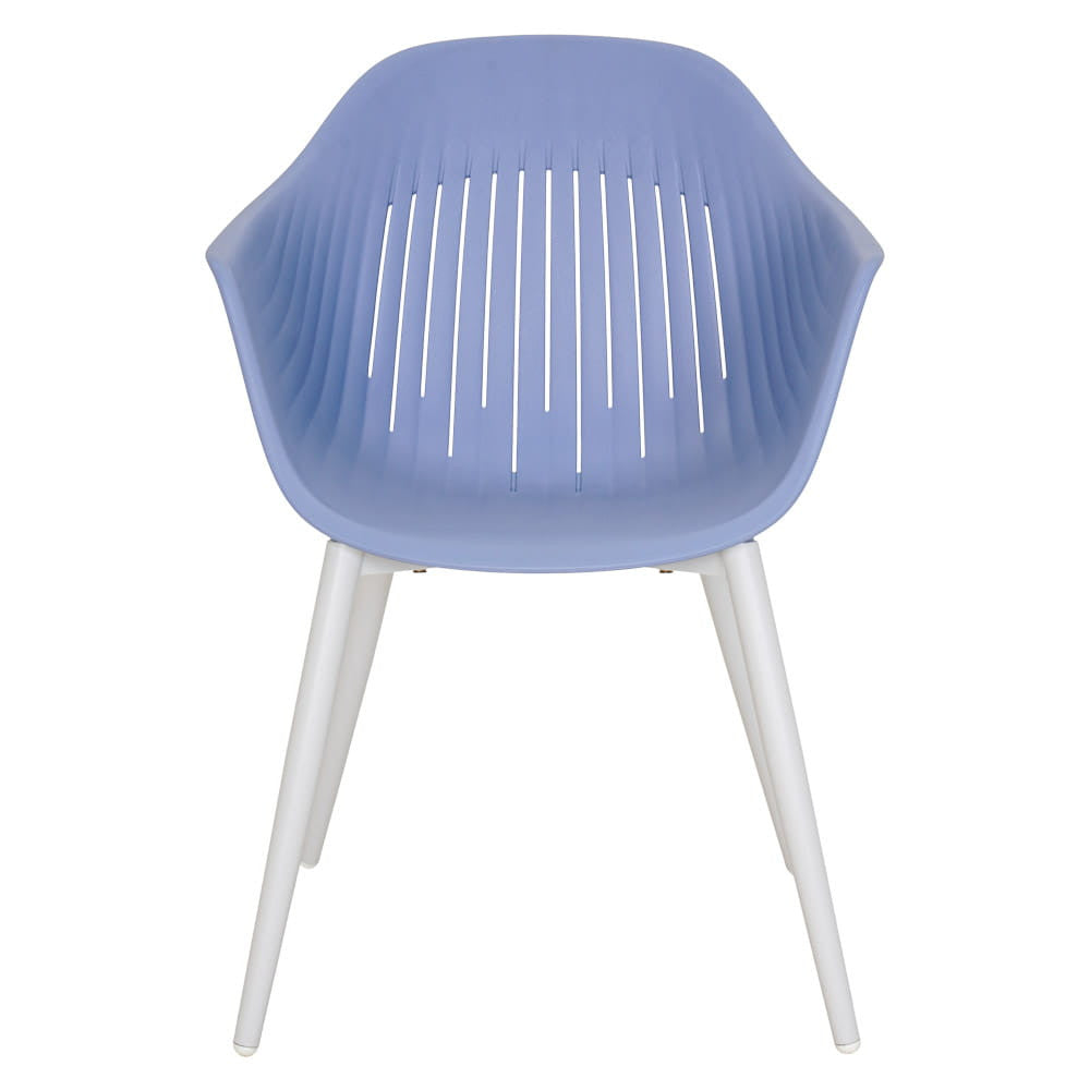 Scaun de grădină din plastic Ballena cu picioare metalice, albastru Imagine secundară a produsului