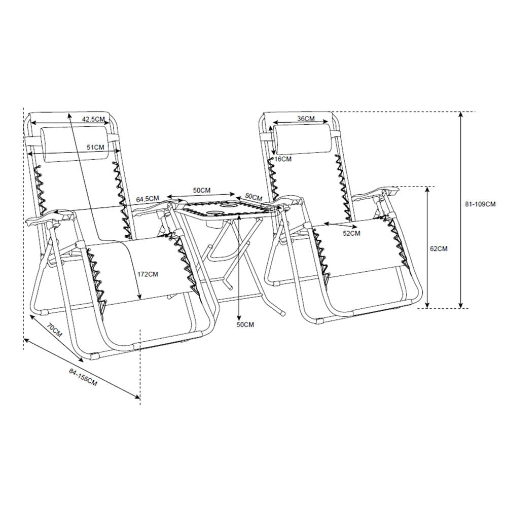 Delux 2x canapea extensibilă și set de masă neagră Imagine secundară a produsului