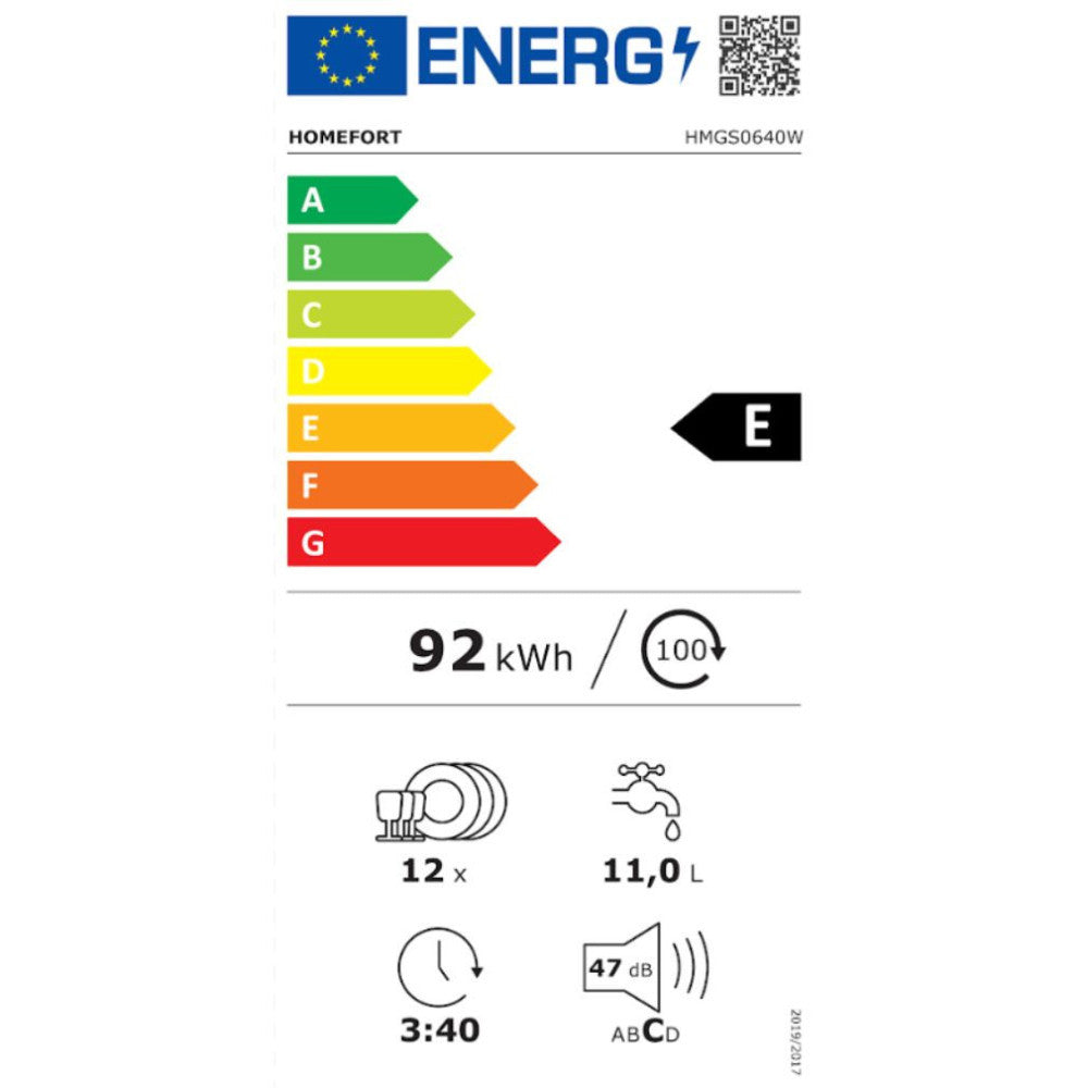 HOMEFORT HMGS0640W szabadonálló mosogatógép