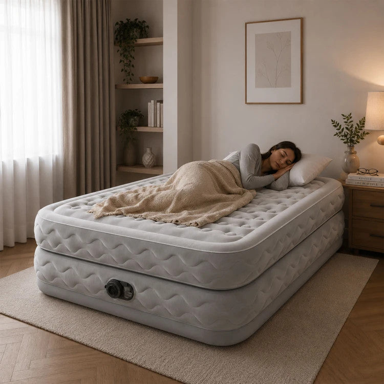 Intex 64490 nagyméretű kétszemélyes felfújható ágy beépített elektromos pumpával, 203 × 152 × 51 cm Másodlagos kép