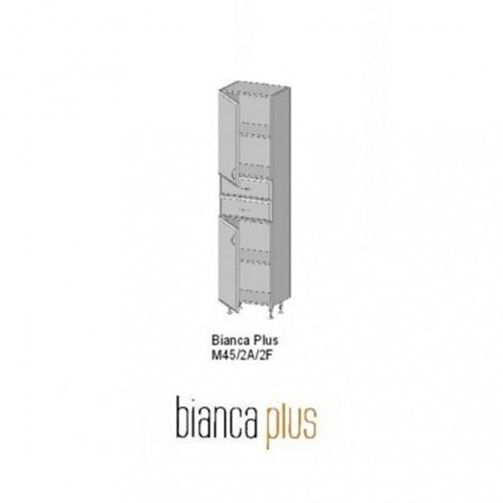 Bianca Plus 45 magas szekrény 2 ajtóval, 2 fiókkal, sonoma tölgy színben, jobbos Másodlagos kép