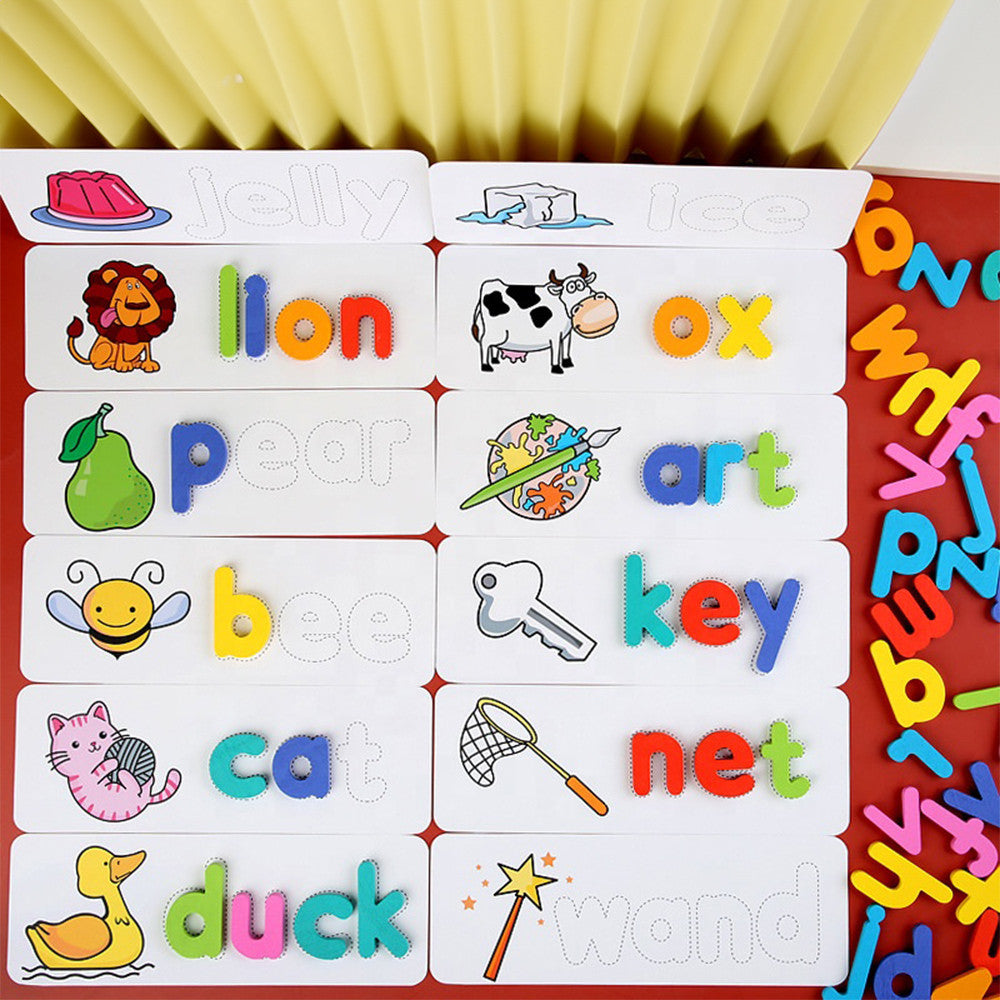 Alfabetul din lemn cu imagini, joc educativ în limba engleză Imagine secundară a produsului