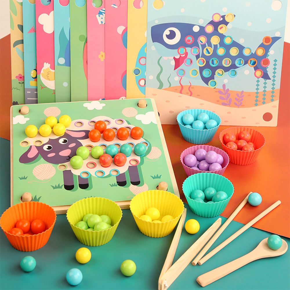Puzzle cu bile – Jucărie Montessori din lemn Imagine secundară a produsului