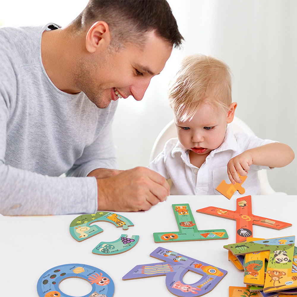 Fa ábécé puzzle angol szavakkal