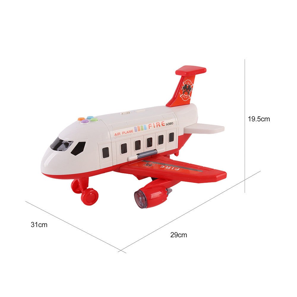 Avion de transport pentru pompieri cu 4 mașini de pompieri, accesorii, efecte luminoase și sonore Imagine secundară a produsului