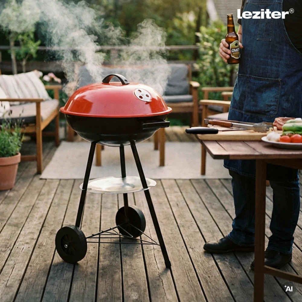Faszenes kerti gömb grillsütő kerekes Másodlagos kép