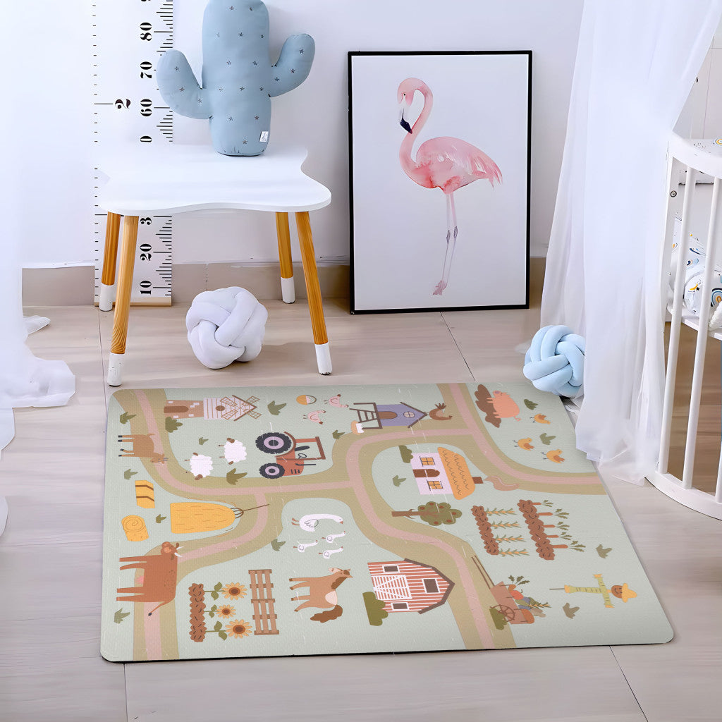 Covor de joacă din spumă EVA pentru copii Farm 90,5x90,5 cm 21 bucăți Imagine secundară a produsului