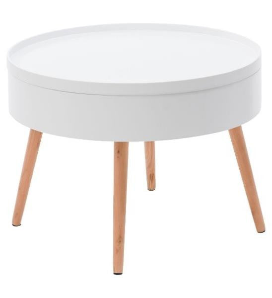 Kerek dohányzóasztal tárolóval 60 cm