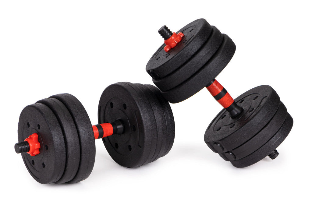 Állítható súlyzók 2x10 kg-os súlyzószett 20 kg-os rúd