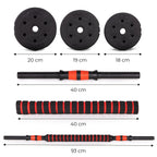 Állítható súlyzók 2x10 kg-os súlyzószett 20 kg-os rúd