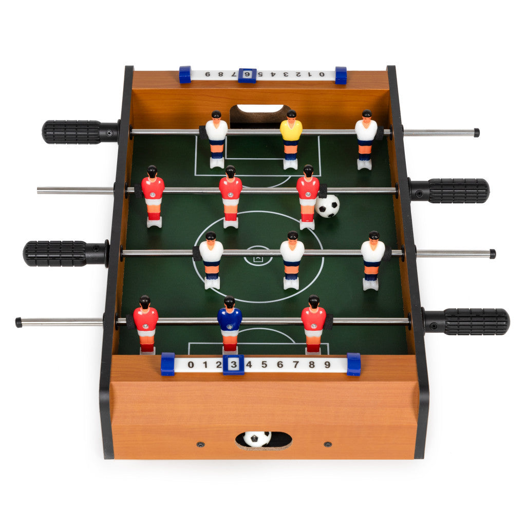 Mini foosball pentru copii cu două bile și ghidaje Imagine secundară a produsului