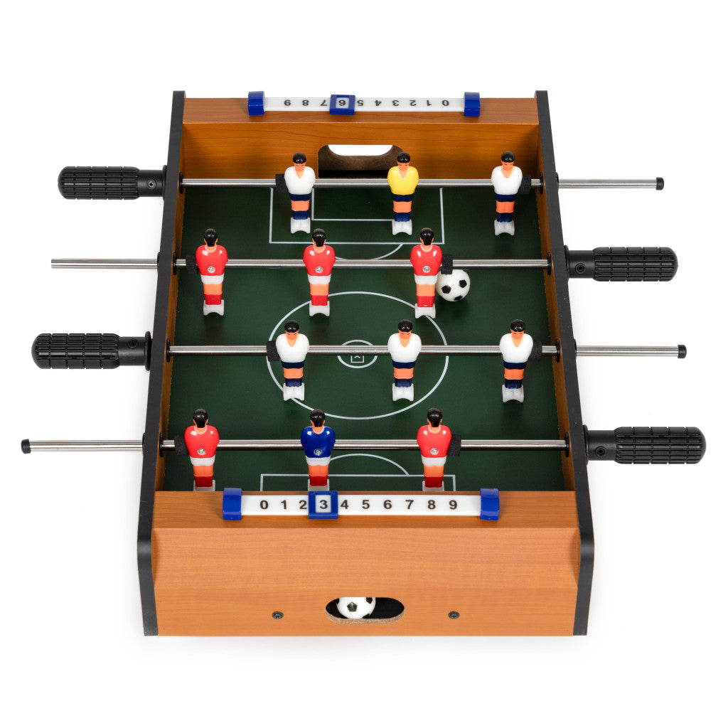 Mini foosball pentru copii cu două bile și ghidaje Imagine secundară a produsului