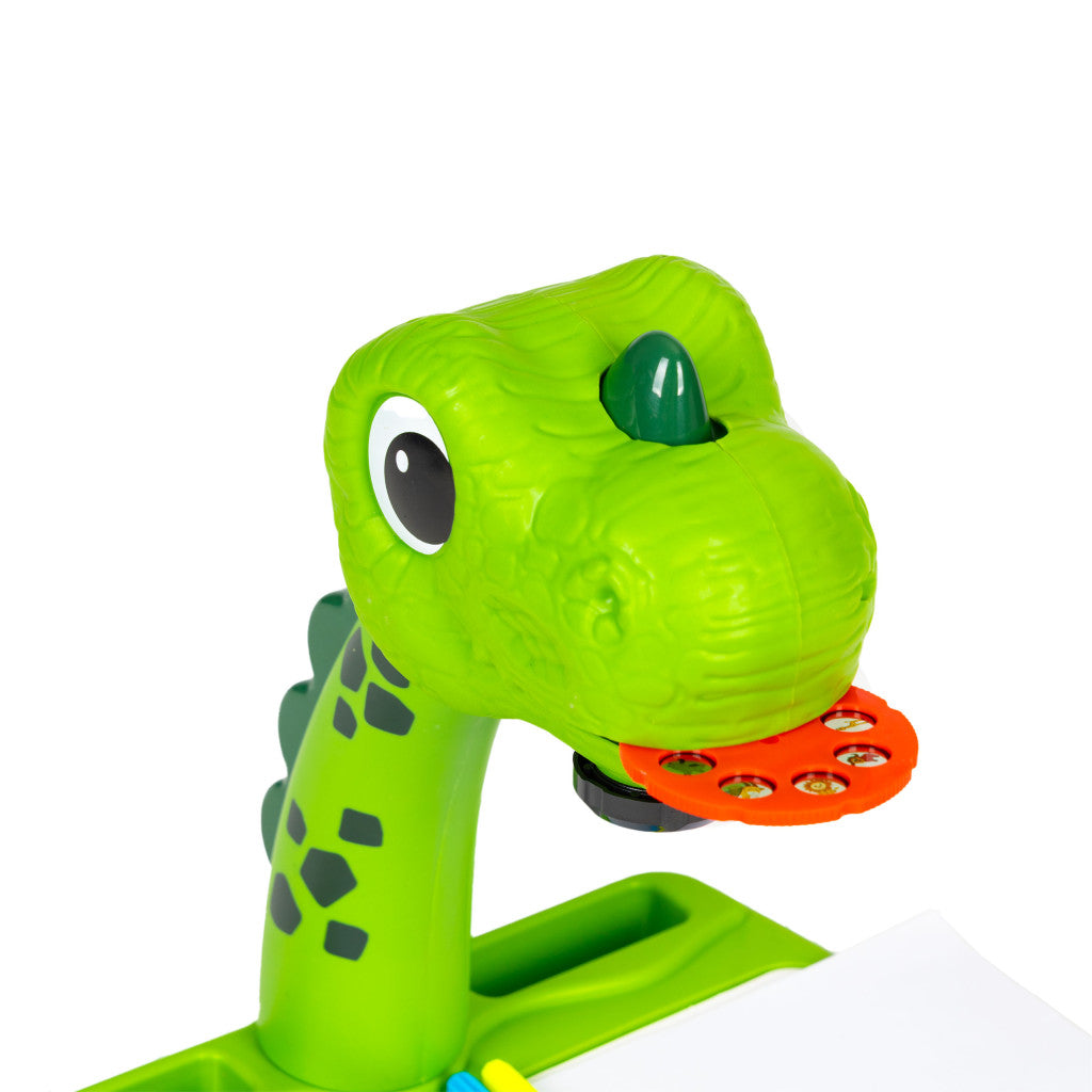Dinoszaurusz rajztábla projektor 12 filctoll 24 minta zöld