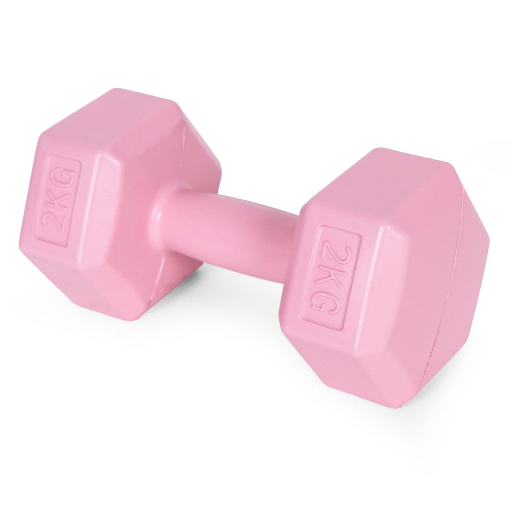 Hex barbell set 2x2 kg roz Imagine secundară a produsului