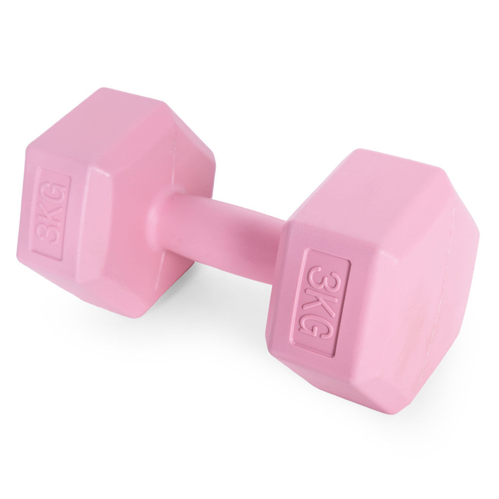 Hex barbell set 2x3 kg roz Imagine secundară a produsului
