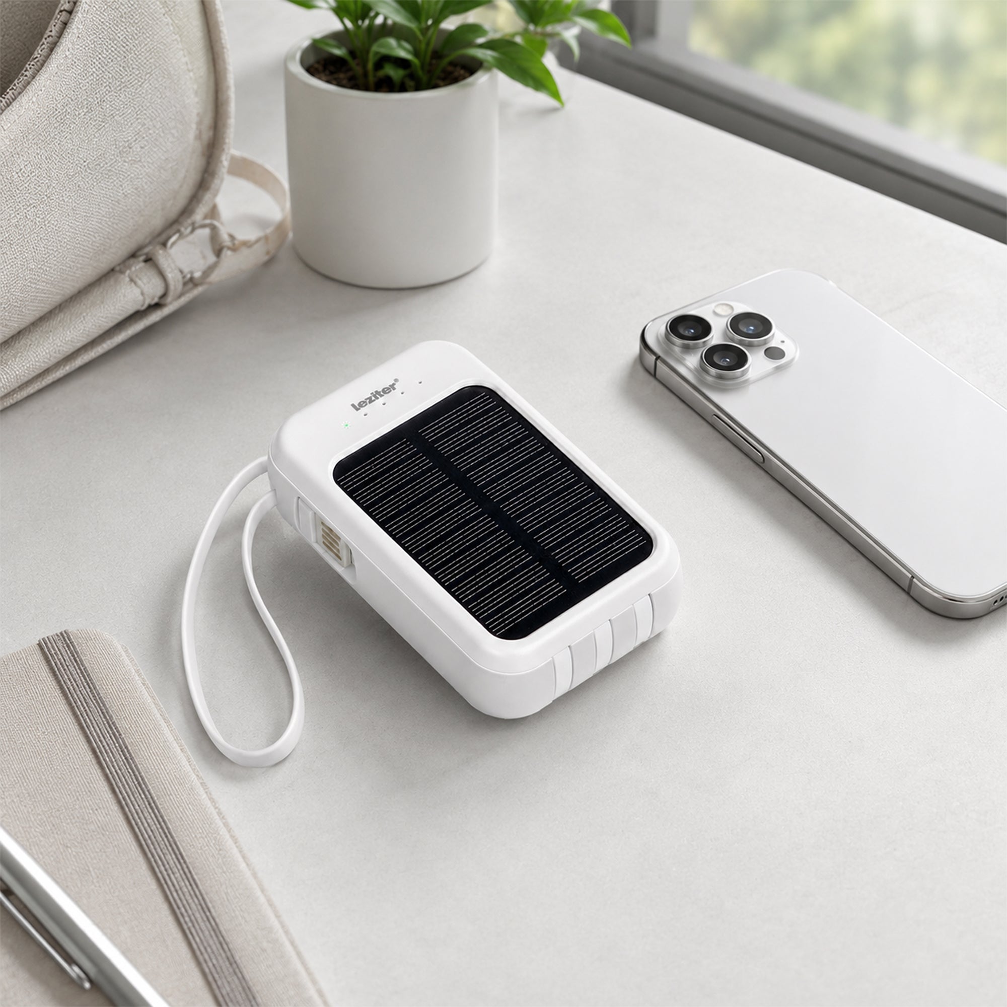 Powerbank napelemmel 4 töltőkábellel 6000mAH Másodlagos kép