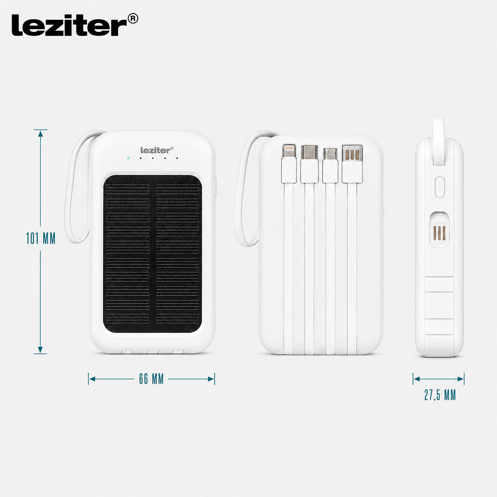 Powerbank napelemmel 4 töltőkábellel 6000mAH